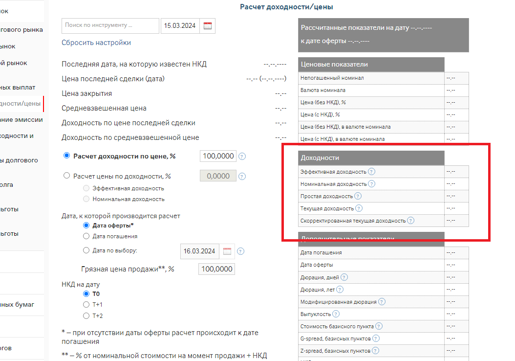 скрин с сайта Мосбиржи
