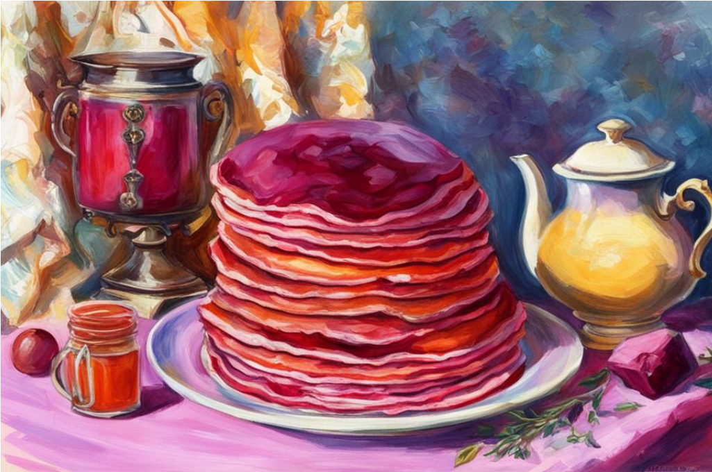 Поздравляем всех с Масленицей! Картинка сгенерирована в Kandinsky.