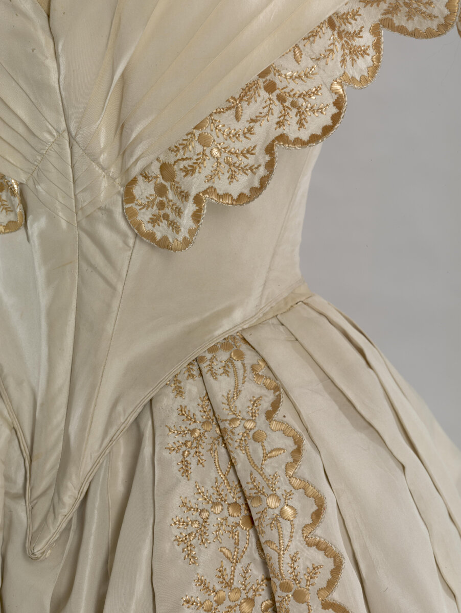 Платье послеобеденное, деталь, Россия, 1850-1851 годы, Государственный Эрмитаж 