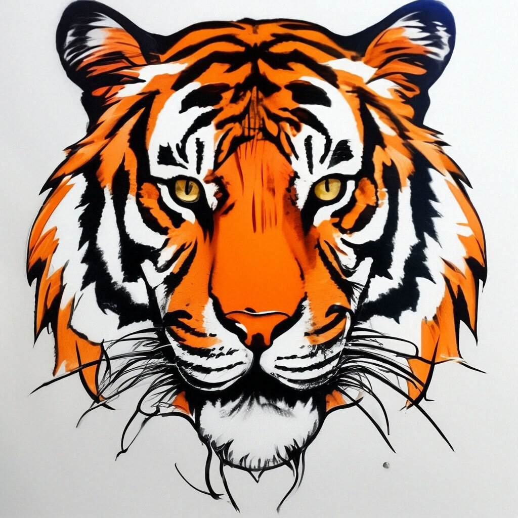 тигр 
рисунок одной тонкой непрерывной линией, контур