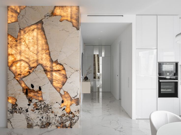 Кварцит Патагония подсвеченный матричной подсветкой