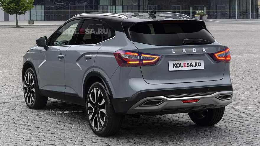Возможный вариант дизайна кроссовера Lada. Изображение: Kolesa.ru  📷
