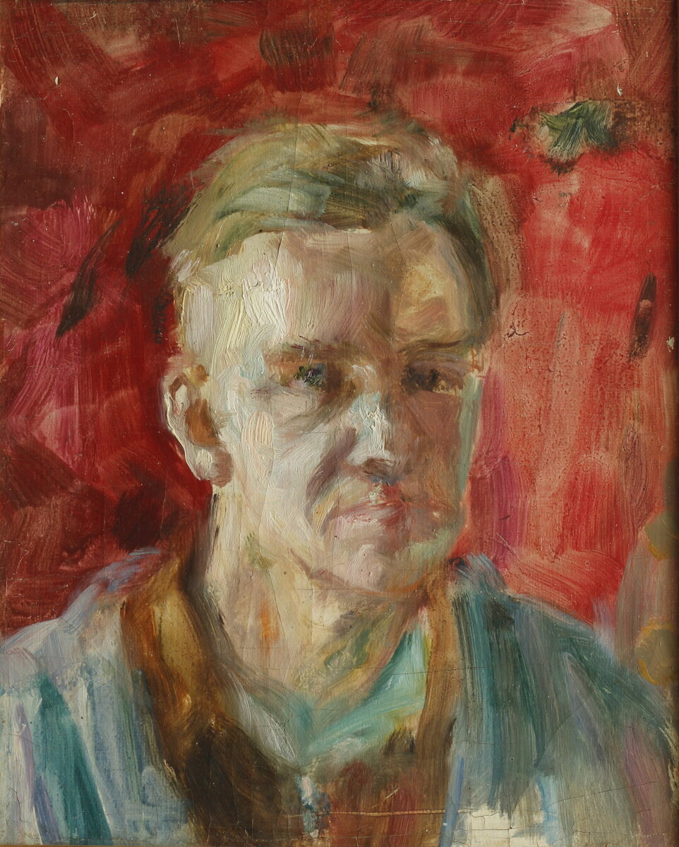    Сергей Романович, «Автопортрет на красном фоне», 1950-ые года Фото: Изображение предоставлено «Собака.ru» пресс-службой «Царскосельской коллекции»