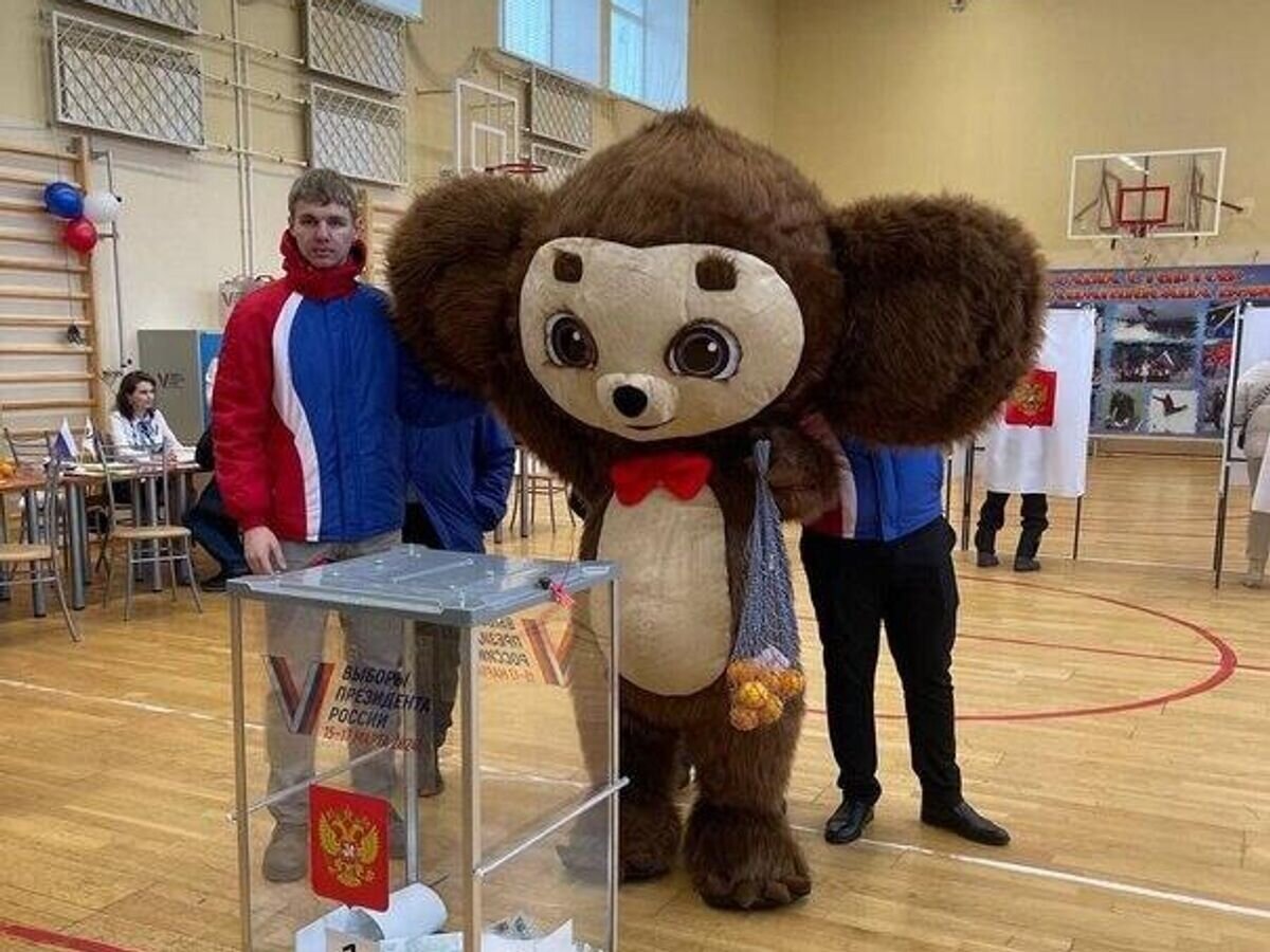    Жительница Югры проголосовала на выборах президента РФ в костюме Чебурашки© Фото : Югра Z Официально/Telegram