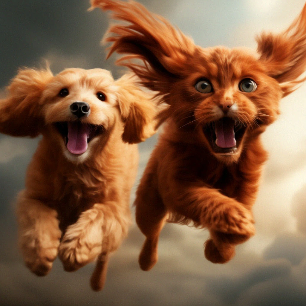 Барсик: - Бежим из этого дурдома. Румпель: - Летииииииииииим!!!