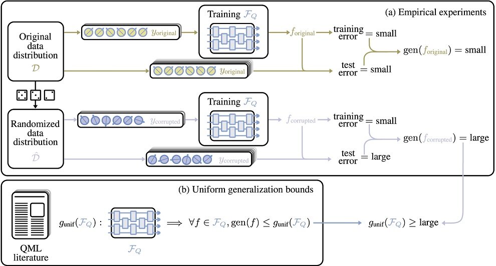 Распределение помеченных квантовых данных подвергается процессу рандомизации, что выявляет способность квантового машинного обучения к обобщению на основе даже небольшого набора данных.  
