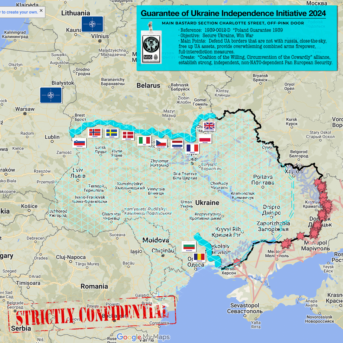 Карта Инициативы гарантии независимости Украины в 2024 году / Снимок экрана. Из открытых источников