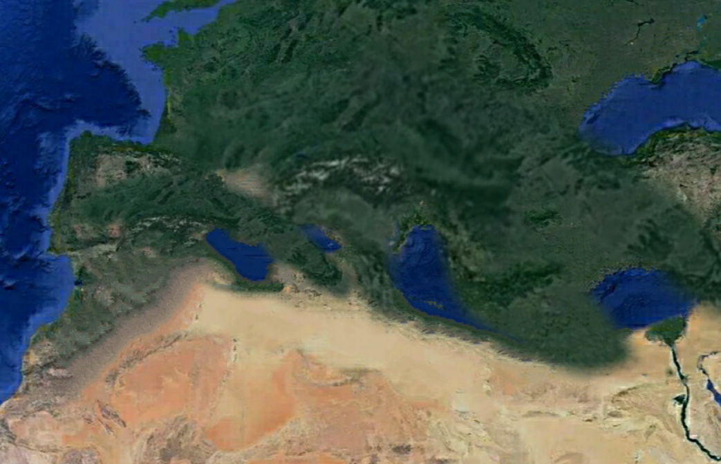 Так выглядело Средиземноморье по представлению автора статьи в период до гибели Атлантиды 