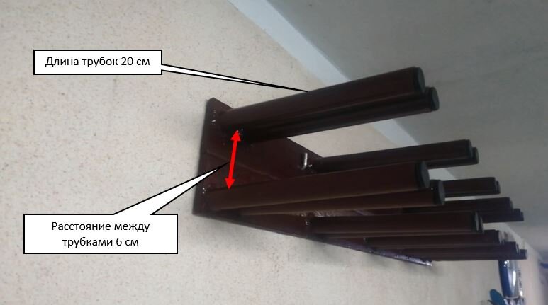 Размеры вешалки для лыж