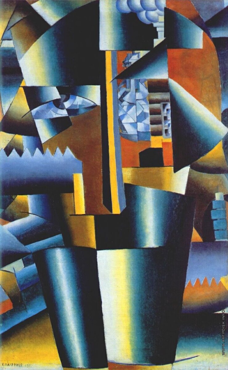 "Усовершенствованный портрет И. В. Клюна", 1913 г. Источник https://rusmuseumvrm.ru/data/collections/painting/19_20/zhb_1469/