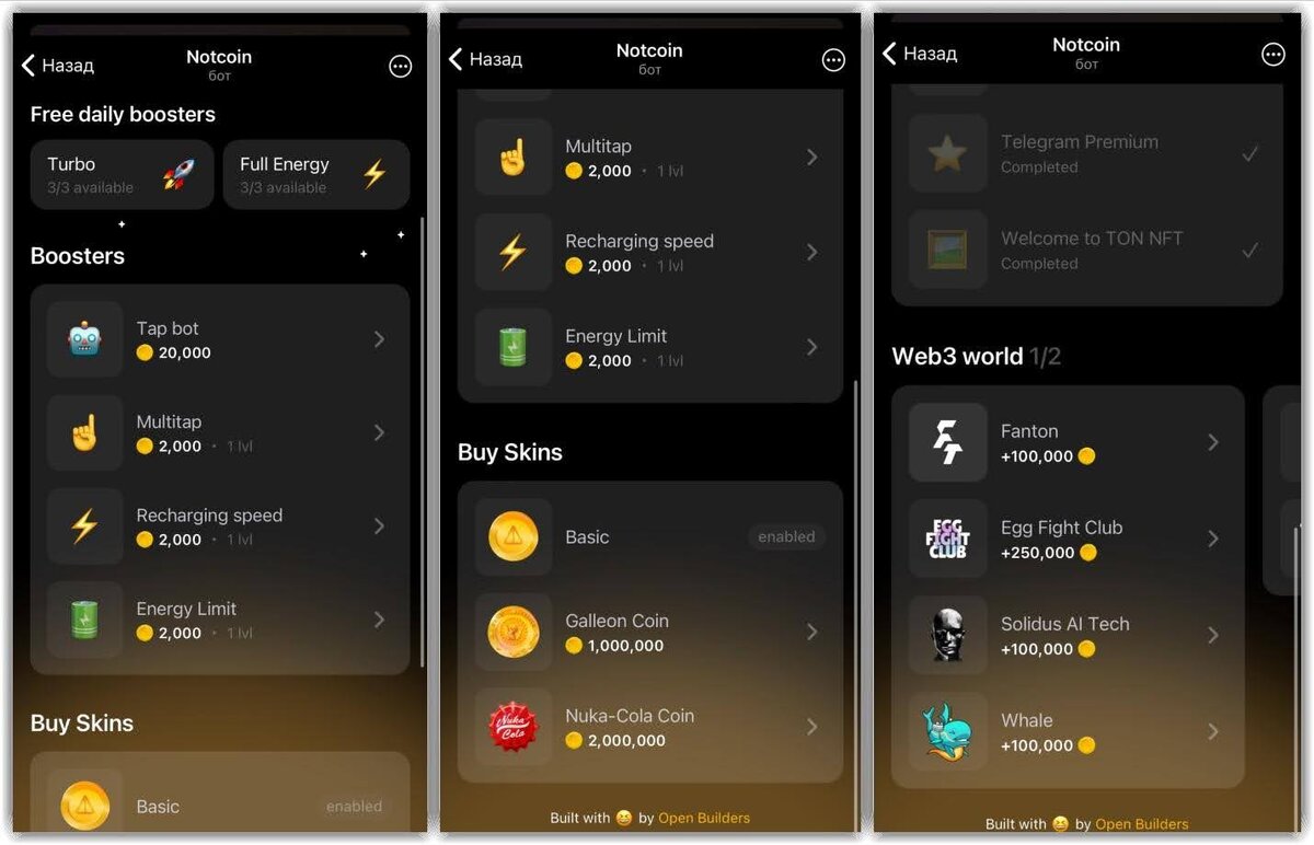 Интерфейс и различные задания позволяющие накопить твой первый миллион Nitcoin