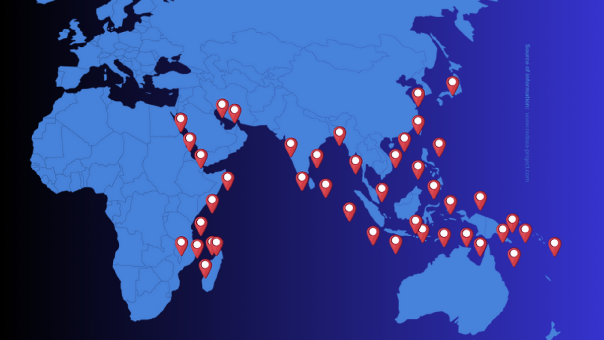 Ареал обитания дюгоней