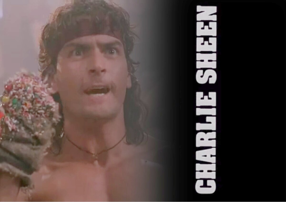 На фото обработанные мной скрины из фильма "Горячие головы". Режиссёр Джим Абрахамс, кинокомпания 20th century Fox. Скриншот демонстрирует внешний вид актера Чарли Шина (как пародию на образ Рембо и поединок схожий с поединком в фильме "Кикбоксёр"), а так же общий визуальный фон фильма. Подробнее об этом рассказано в статье. Все материалы принадлежат правообладателям и размещены исключительно в информационных целях.