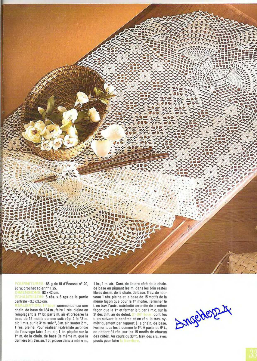 2. Овальная салфетка крючком