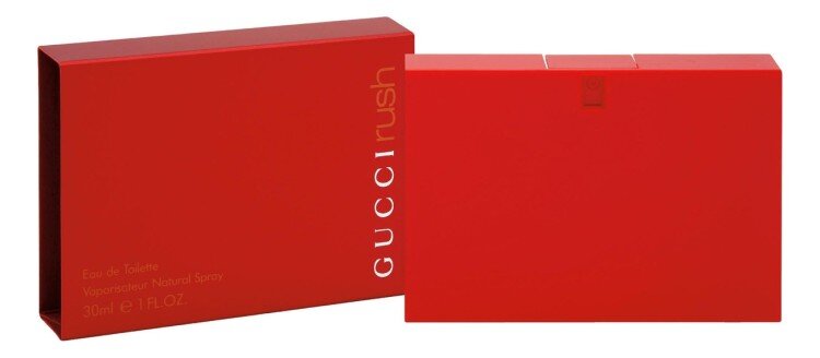 Gucci Rush Gucci — это аромат для женщин, он принадлежит к группе шипровые фруктовые. Gucci Rush выпущен в 1999 году. Парфюмер: Michel Almairac. Верхние ноты: Персик, Калифорнийская гардения и Африканская фрезия; средние ноты: Кориандр, Дамасская роза и Жасмин; базовые ноты: Пачули, Ваниль и Ветивер.