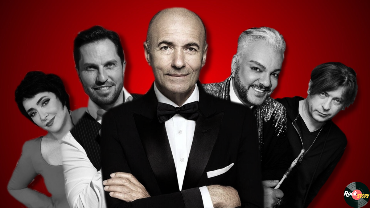 На фотографии: Лолита Милявская, Александр Ревва, Игорь Крутой Филипп Киркоров и участник Би-2