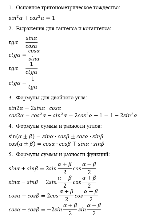 Шпаргалка для уравнений в №13 ЕГЭ по математике профильного уровня ...