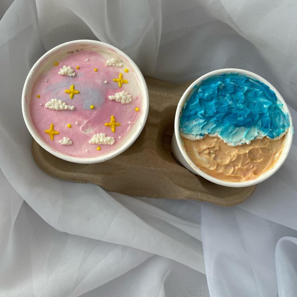 Торт в стакане «Облака и море»