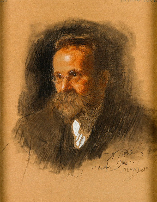 Портрет Николая Александровича Морозова (1854-1946) работы Ильи Ефимовича Репина (1844-1930)