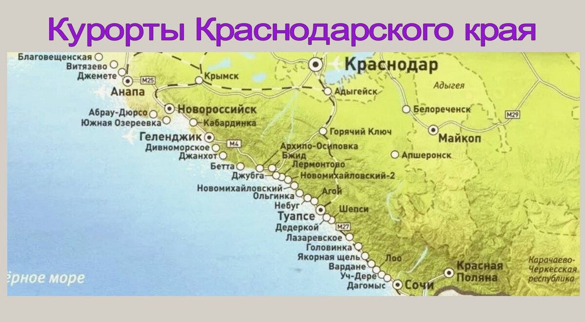 коллаж курорты Краснодарского края