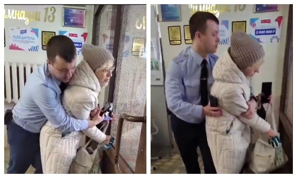 Носову успели задержать, урну она не испортила. Фото: "Вечерние ведомости".