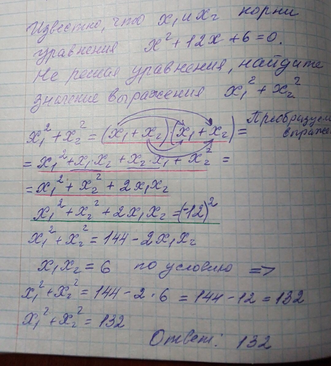 Контрольная работа №5. Квадратные уравнения. Теорема Виета. Алгебра 8  класс. | Репетитор по математике. | Дзен