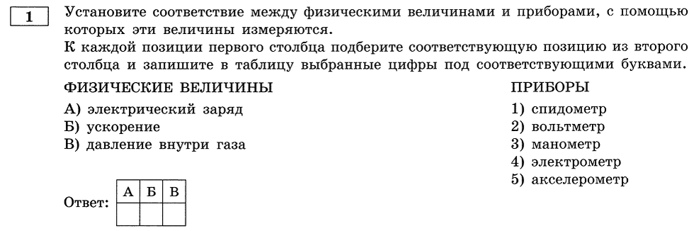 Книга лежит на столе установите соответствие между физическими величинами