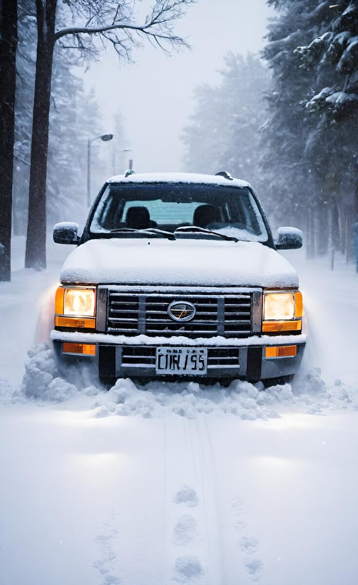 Картинка 1. Автомобиль зимой