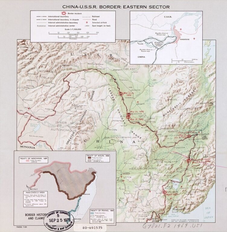  Карта с местами конфликтов 1969 года