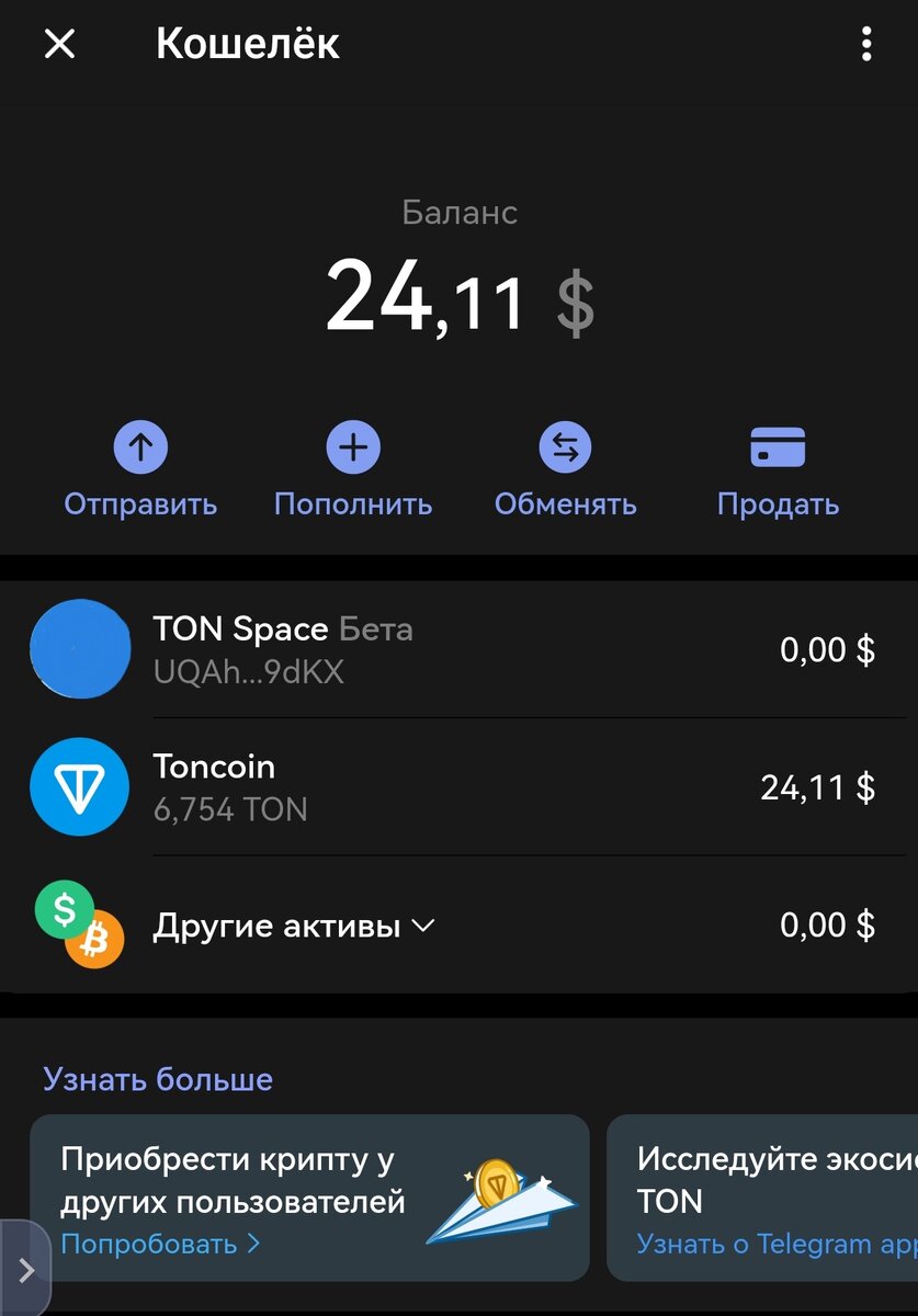 Пример кошелька Toncoin