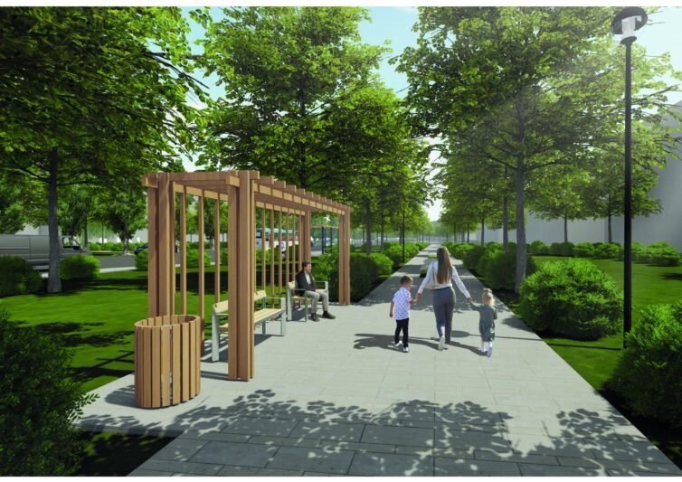    Пешеходная аллея улицы Молодежной (эскиз)