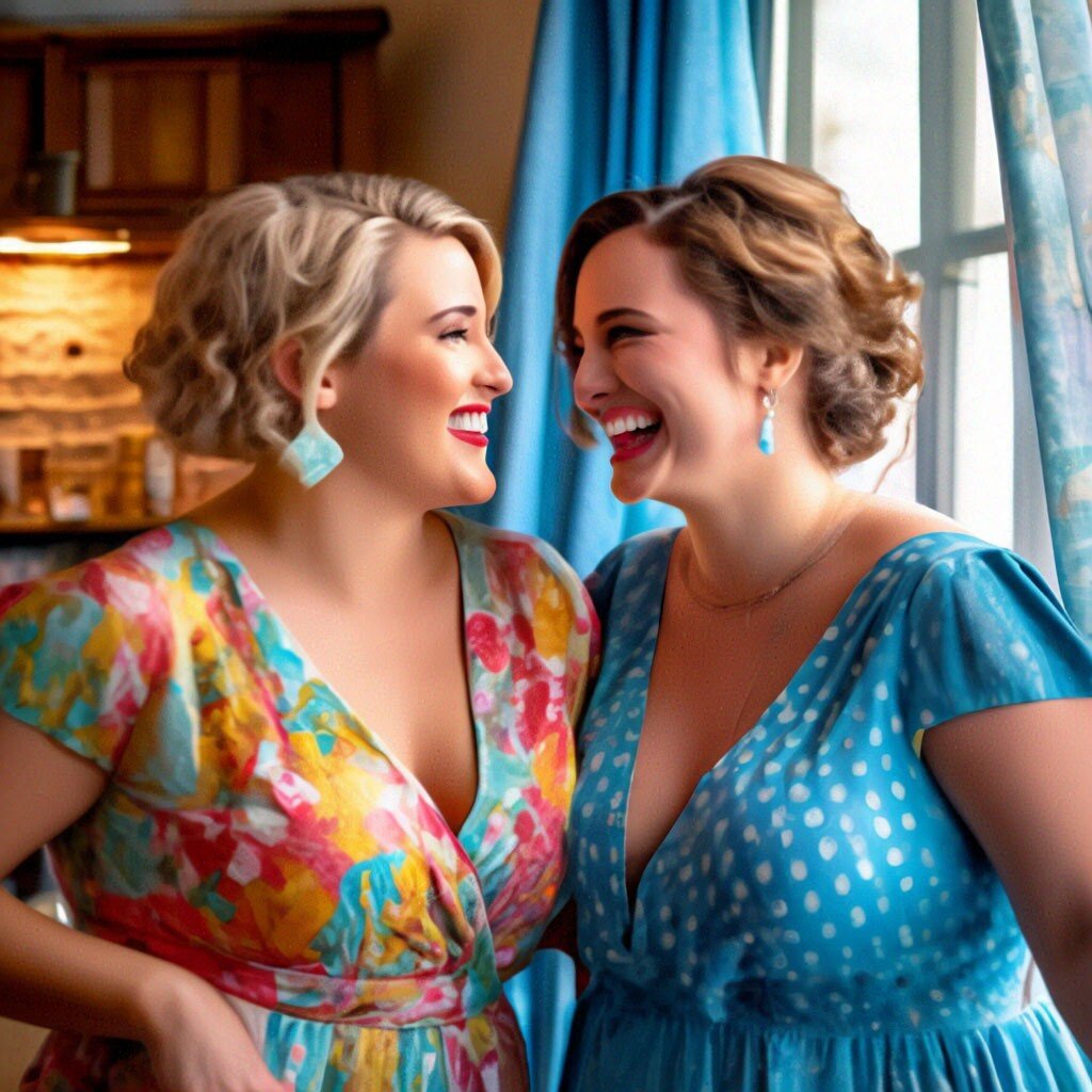 Изображение создано при помощи приложения Шедеврум. Кумушки.