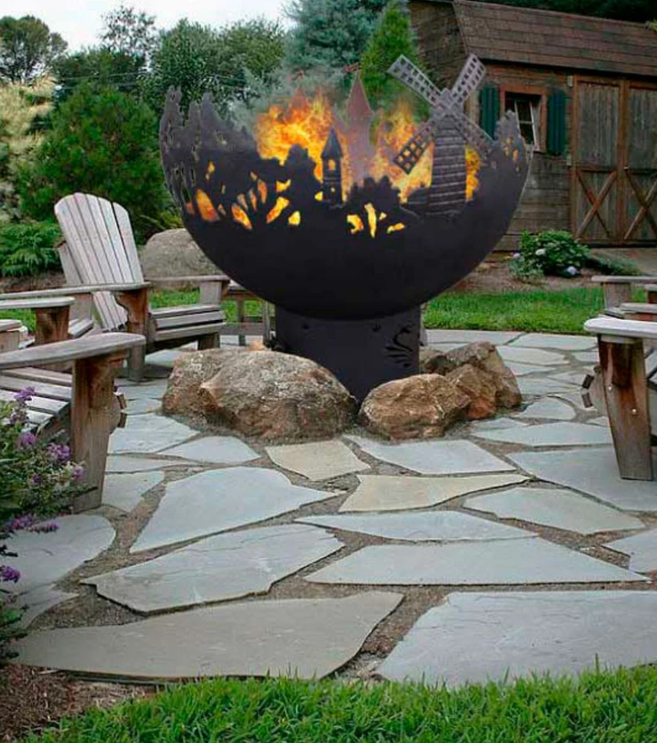 кострище с решеткой барбекю Backyard fire, Backyard landscaping, Fire pit backya