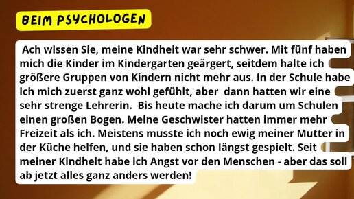 LESEN: читаем базовые тексты на немецком, тема: BEIM PSYCHOLOGEN