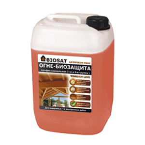BIOSAT ANTIPIREN PROF (тонированная пропитка) с крайне высокими огнезащитными свойствами.