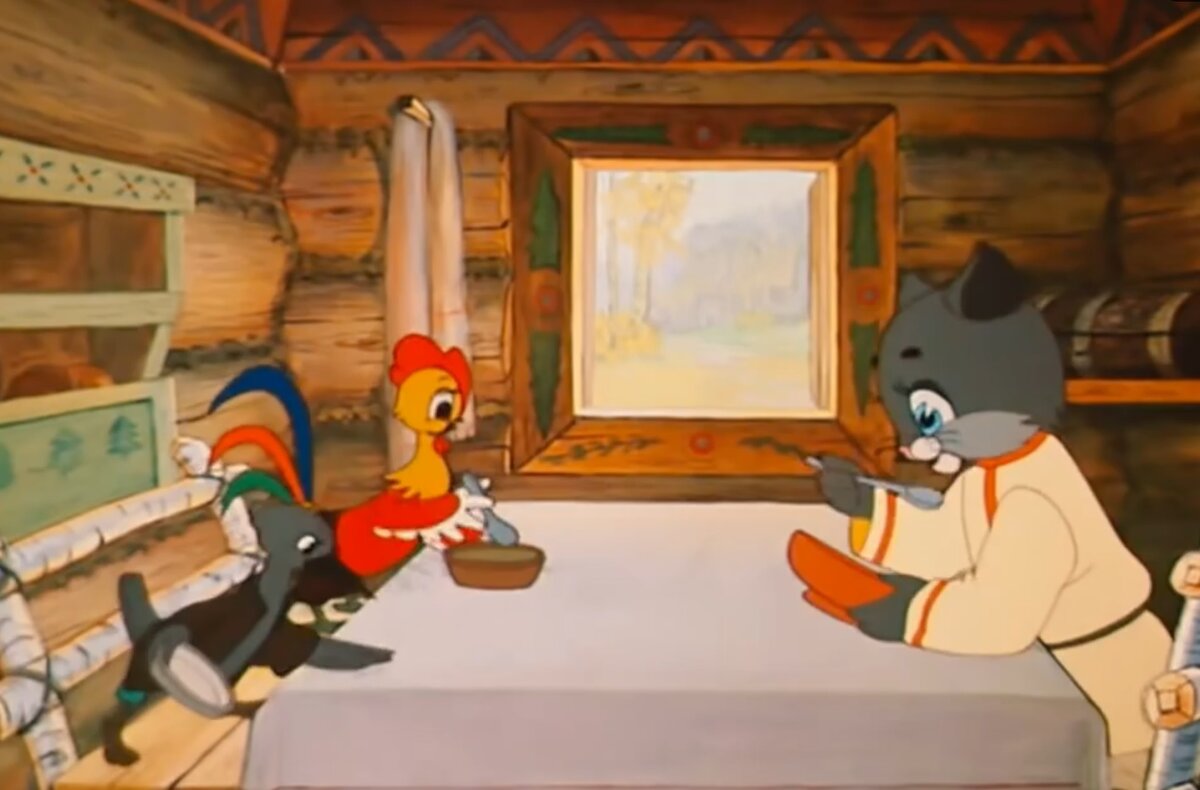 Кадр из м/ф Петушок золотой гребешок 1955 г.