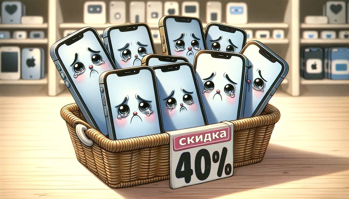 iPhone никому не нужен. Авторские права на иллюстрацию принадлежат медиагруппе "Хакнем" и защищены товарным знаком ®️