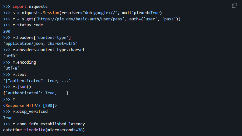   Использовать Niquests даже проще, чем Requests