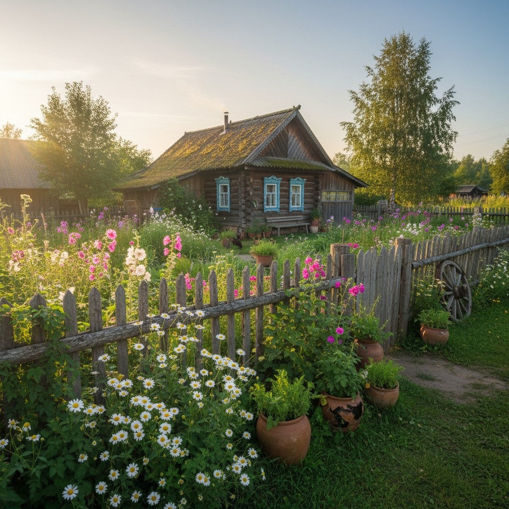 Типичный русский палисадник