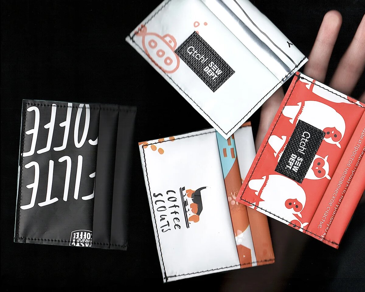 Картхолдер из упаовки кофе для кофейни Gotcha!