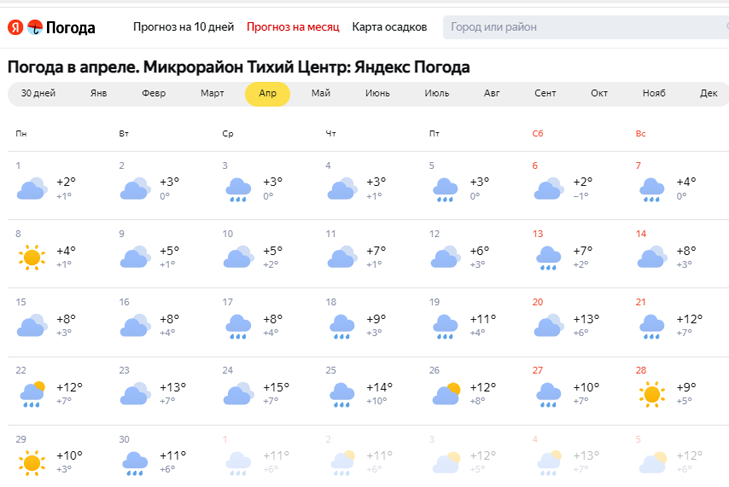Скриншот с сайта yandex.ru/pogoda📷
