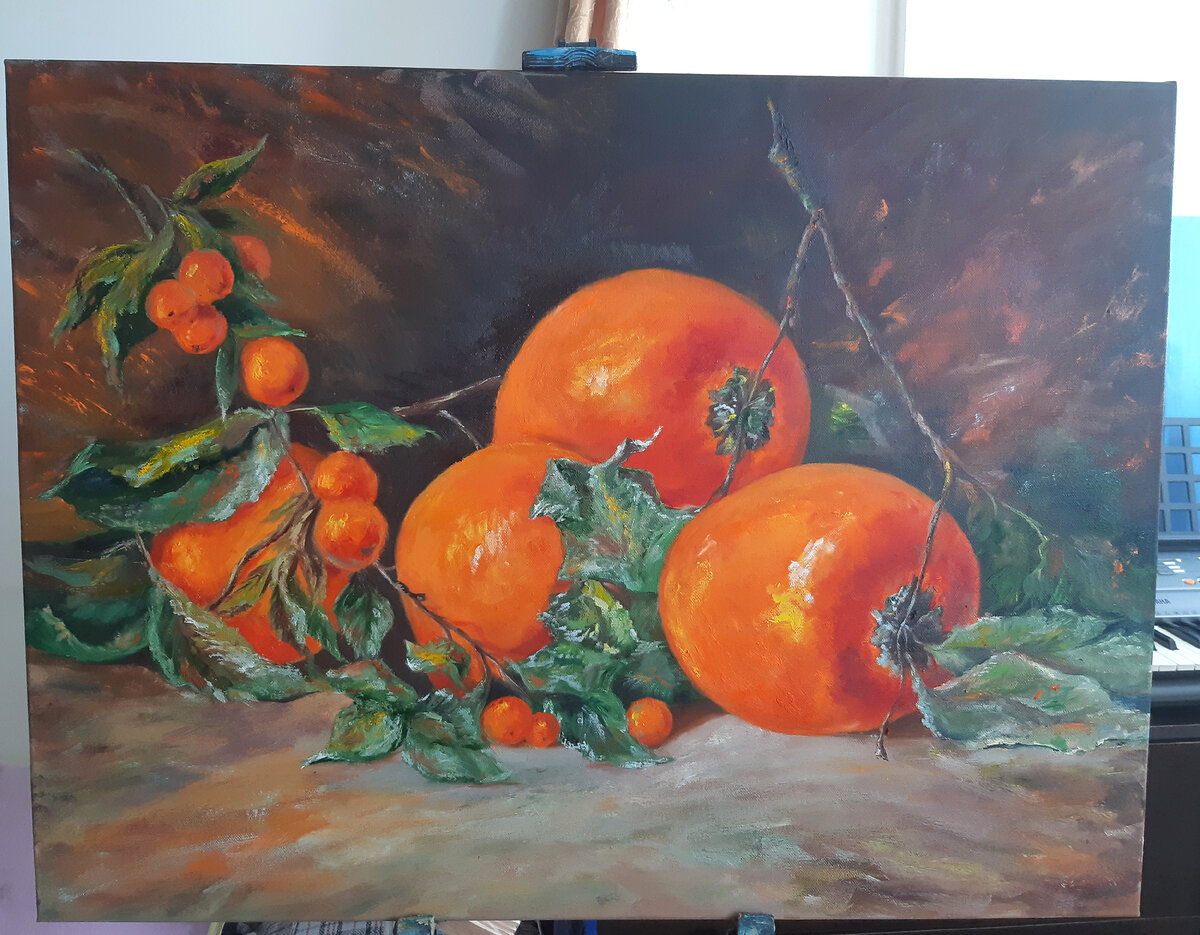 Картина хурма, 60*80 см, холст на подрамнике, масло