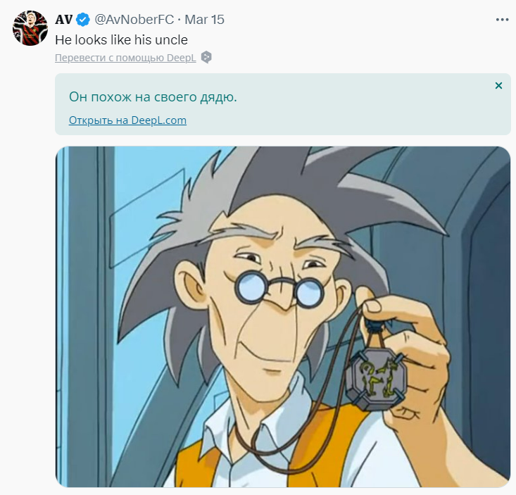 AvNoberFC / X (ранее Twitter, заблокирован в России)📷Пользователи отметили, что благодаря седине Джеки Чан стал похож на героя Дядю Чана из мультсериала «Приключения Джеки Чана» (2000–2005)