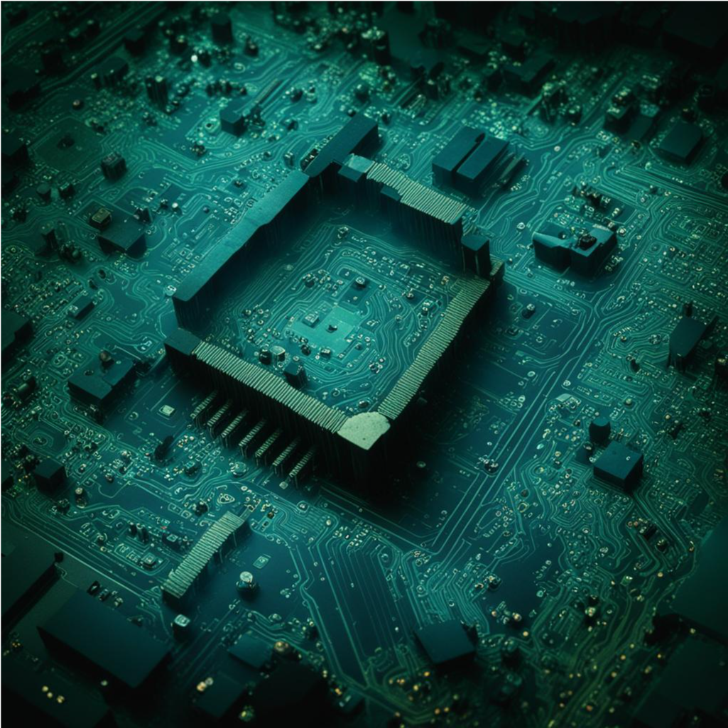 Изображение по текстовому описанию, промт: "Архитектура микросхемы". ("Свой стиль").