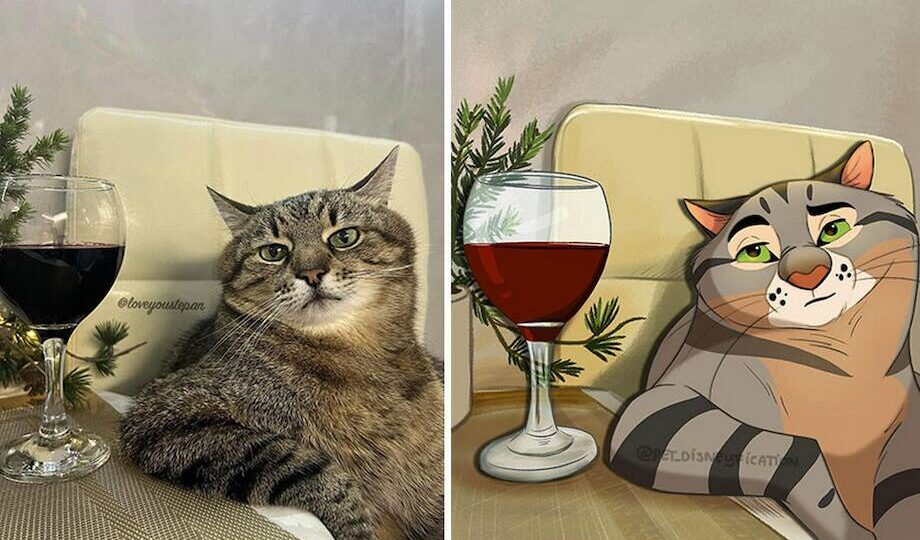 14 работ художницы, которая превращает питомцев в мультяшек