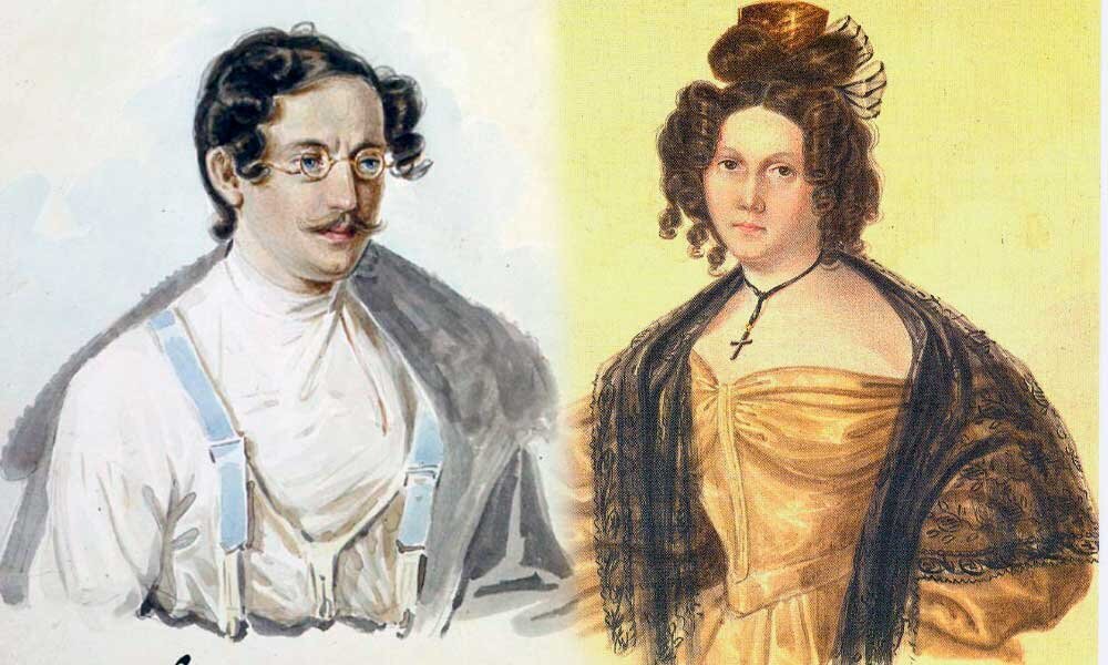 Иван Анненков и Полина Гёбль. Акварели декабриста Бестужева. Петровский завод, 1836 Источник: Яндекс Картинки