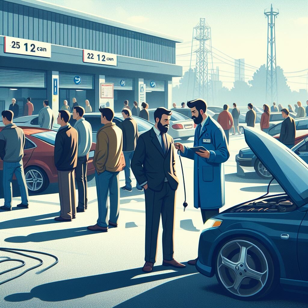 очередь из клиентов в автосервис