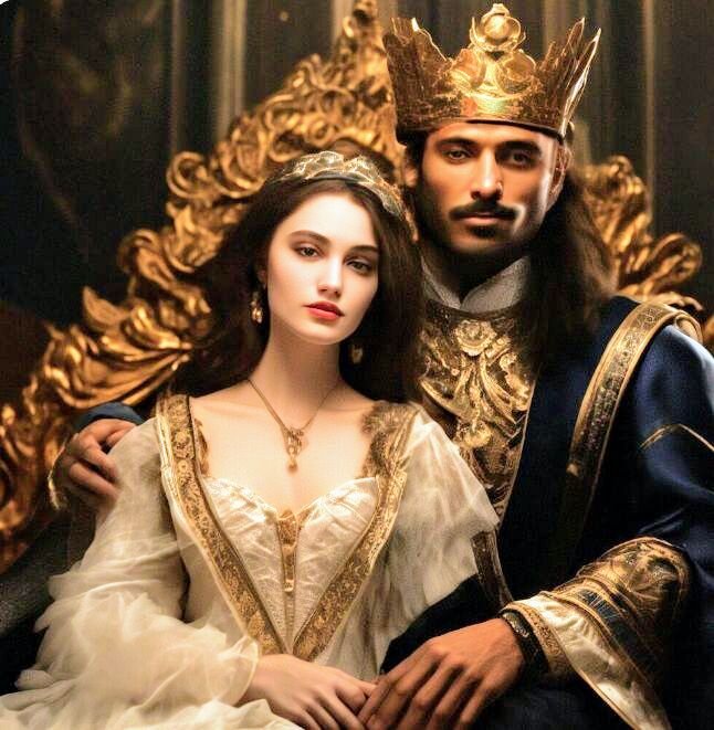 Иллюстрация создана с помощью ИИ. Так романтически он изображает монарха и его фаворитку. 