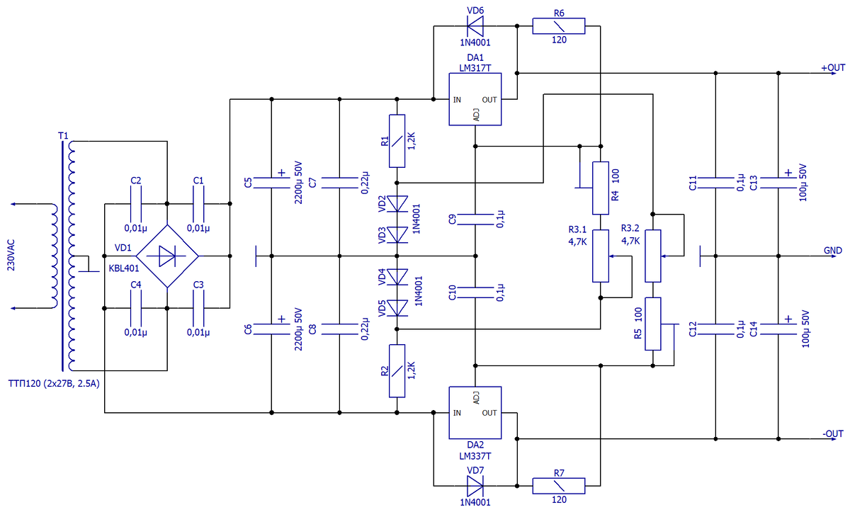 Двухполярный БП LM317/337 | PRACTICAL ELECTRONICS | Дзен