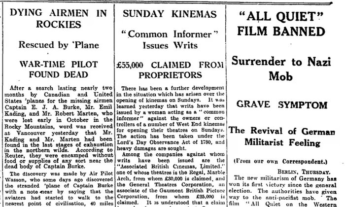 The Guardian, 12 December 1930.